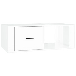 vidaXL Table basse Blanc brillant 100x50,5x35 cm Bois d'ingénierie