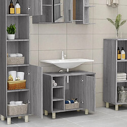 Avis Maison Chic Armoire de bain,Meuble de rangement de salle de bain,Meuble haut Sonoma gris 60x32x53,5 cm Bois d'ingénierie -GKD317164