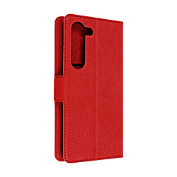 Avizar Étui pour Samsung Galaxy S23 Ultra-fin Double Languette Magnétique rouge