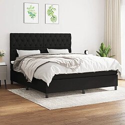 Maison Chic Lit Adulte - Lit simple Lit à sommier tapissier avec matelas moelleux - Meuble de Chambre - Noir 160x200 cm Tissu -MN79384