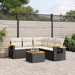 Maison Chic Salon de jardin 6 pcs avec coussins | Ensemble de Table et chaises | Mobilier d'Extérieur noir résine tressée -GKD12130