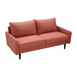 Avis Vente-Unique Canapé 3 places en tissu HALIA - Terracotta