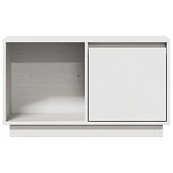 Avis vidaXL Meuble TV Blanc 74x35x44 cm Bois de pin massif