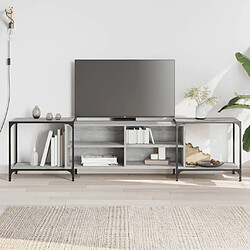 vidaXL Meuble TV sonoma gris 203x37x50 cm Bois d'ingénierie