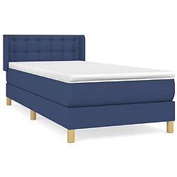 vidaXL Sommier à lattes de lit avec matelas Bleu 80x200 cm Tissu