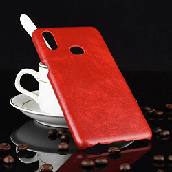 Wewoo Coque Rigide Pour Galaxy A10s antichoc Litchi PC + Etui PU Rouge pas cher