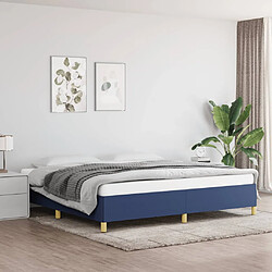 vidaXL Cadre de lit sans matelas bleu 200x200 cm tissu