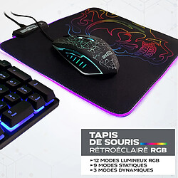 Acheter Pack Gamer AMSTRAD BATTLE 5 pièces: Clavier, Souris & tapis, Casque & adaptateur. USB & Retro-éclairage RGB