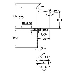 Avis Mitigeur Lavabo Haut Eurodisc Cosmopolitan Grohe Robinet laiton Chrom 23432000