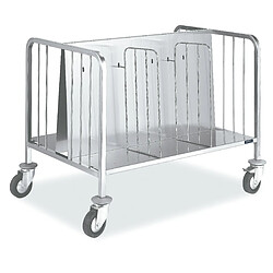 Chariot Inox Double de Rangement et Transport d'Assiettes - 300 Assiettes - Distform