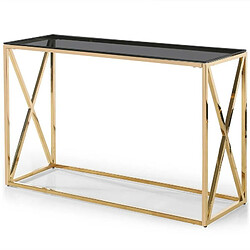 Paris Prix Console Design en Verre Gladis 120cm Or & Noir