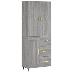 vidaXL Buffet haut Sonoma gris 69,5x34x180 cm Bois d'ingénierie