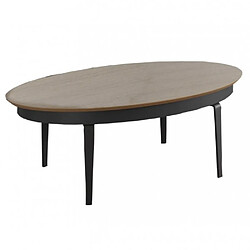 Inside 75 Table basse relevable ovale SWING 115x65cm chêne pied métal noir