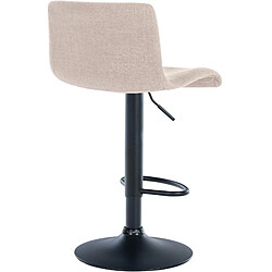 Decoshop26 Tabouret de bar x1 design simple avec repose-pieds en tissu crème pieds en métal noir 10_0004556 pas cher