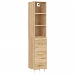 vidaXL Buffet haut Chêne sonoma 34,5x34x180 cm Bois d'ingénierie