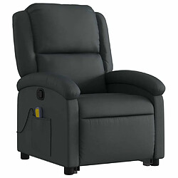 Avis Maison Chic Fauteuil Relax pour salon, Fauteuil inclinable de massage noir cuir véritable -GKD12103