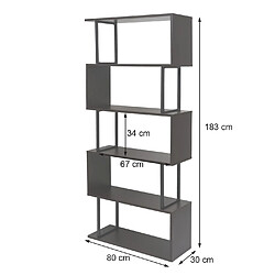 Decoshop26 Bibliothèque étagère sur pied en métal et bois véritable 4 niveaux 142x60cm 04_0001281 pas cher