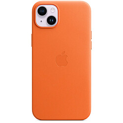 Coque en cuir avec MagSafe pour Apple iPhone 14 Plus Orange