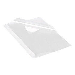 Fellowes Couverture avec dos cartonné blanc 250 g et face avant plastique 15/100 - dos 3 mm - Lot de 100