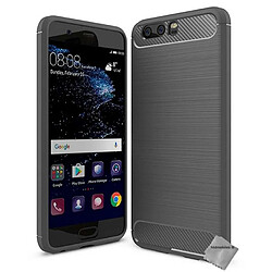 Htdmobiles Coque silicone gel carbone pour Huawei P10 + verre trempe - GRIS