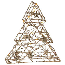 Sapin de Noël lumineux décoration de Noël or 14 LED 29 cm