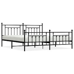 Maison Chic Lit adulte - Lit simple Cadre de lit métal avec tête de lit/pied de lit,Structure du lit Contemporain pour chambre noir 200x200 cm -MN17861