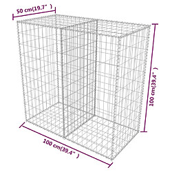 vidaXL Panier de gabion Acier galvanisé 100x50x100 cm pas cher