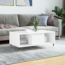 Maison Chic Table basse,Table Console Table d'appoint, Table pour salon Blanc 90x50x36,5 cm Bois d'ingénierie -MN20984