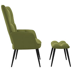 Avis Maison Chic Chaise de relaxation | Fauteuil relax avec repose-pied Vert clair Velours -GKD23897