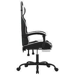 Avis vidaXL Chaise de jeu pivotante et repose-pied Noir et blanc Similicuir