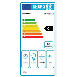 Avis Hotte décorative 90cm 598m³/h noir - bhv6961b - BRANDT