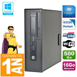 PC HP EliteDesk 800 G1 SFF Intel G3220 16Go Disque 500 Go Graveur DVD Wifi W7 - Occasion