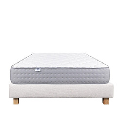 LUXURY LITERIE Ensemble matelas zen 140x190 cm + sommier beige ep20cm