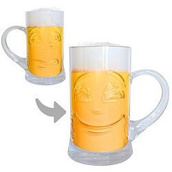 Totalcadeau Chope de bière Double expression visage Avant et Après une Bière