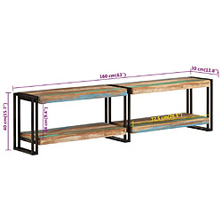 vidaXL Meuble TV 160x30x40 cm bois massif de récupération pas cher