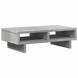 vidaXL Support de moniteur gris béton 50x27x15 cm bois d'ingénierie