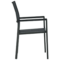 Acheter Maison Chic Lot de 2 Chaises de jardin,Fauteuil d'extérieur Noir Plastique Aspect de rotin -MN46318