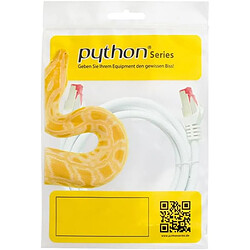 Python Series Patchkabel mit Rastnasenschutz (RNS) und Nylongeflecht - Cat. 6 - S/FTP - PiMF - PVC - 250MHz - OFC - weiß - 7,5m (8063PY-075W) pas cher