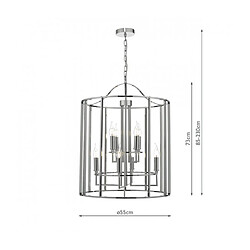 Acheter Luminaire Center Suspension Myka Chrome poli 8 ampoules 73cm