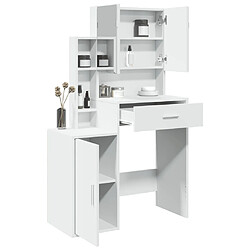 Avis vidaXL Coiffeuse avec armoire blanc 80x35x132 cm