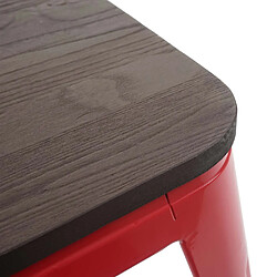 Mendler 4x Tabouret HWC-A73, avec siège en bois, métal, style industriel, empilable ~ rouge pas cher