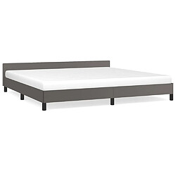 Maison Chic Lit adulte - Cadre Structure de lit avec tête de lit Contemporain Gris 200x200 cm Similicuir -MN89292