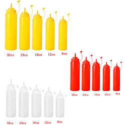 Sauce Ketchup Moutarde Squeeze Bouteille En Plastique De Vinaigre Distributeur 240ml Jaune