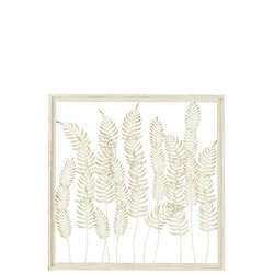 Dansmamaison Deco Murale Plantes En Metal Blanc/Brun