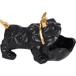 The Home Deco Factory Vide poche bouledogue debout origami Noir et doré.