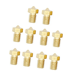 Acheter Buse d'extrudeuse en laiton de 10 pièces pour filetage d'imprimante 3d m6 de 1.75mm 0.25mm