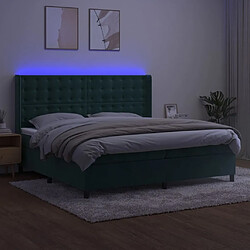 Avis Maison Chic Lit adulte- Lit + matelas + LED,Sommier à lattes de lit matelas et LED Vert foncé 200x200 cm -GKD52853