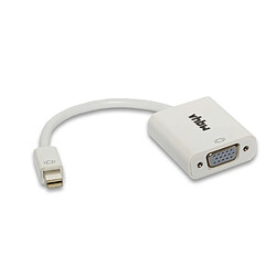 vhbw Adaptateur Mini-Displayport vers VGA pour ordinateur portable, PC, projecteur, carte graphique, moniteur - Cable d'adaptation Mini-DP-VGA, blanc