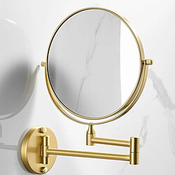 Universal Miroir de maquillage miroir de salle de bains en cuivre et or 3 loupes X pliage rasage