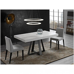 Inside 75 Table repas extensible CROSS 10 couverts 160/254x90cm pied métal noir plateau céramique hidra